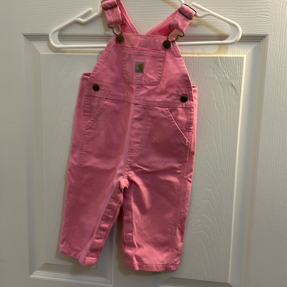 Carhartt Pink denim Overall 9m baby